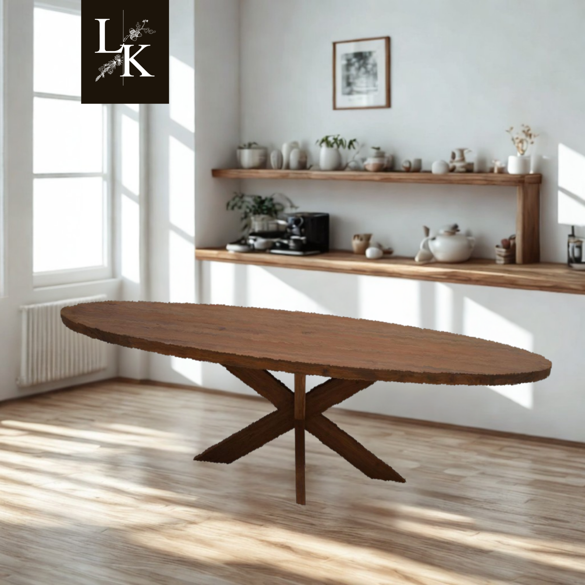 Landelijk Klassiek - ovaal - eettafel Ovalvik - Teak