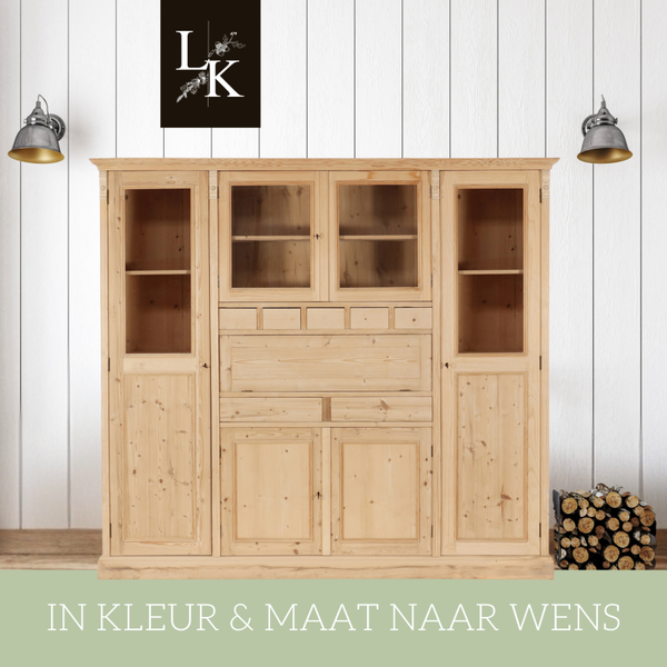 Landelijke klassieke kast Sunderland - buffetkast, ladekast, voorraadkast, servieskast