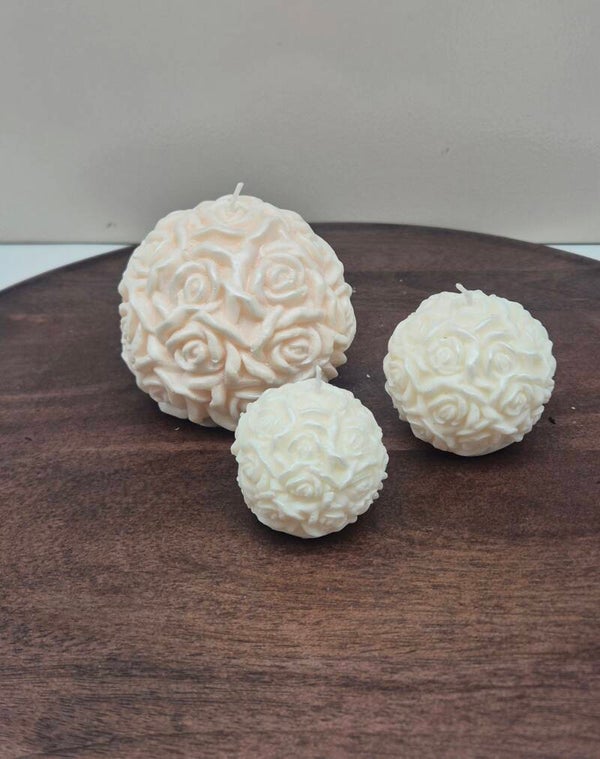 Rose ball candle set