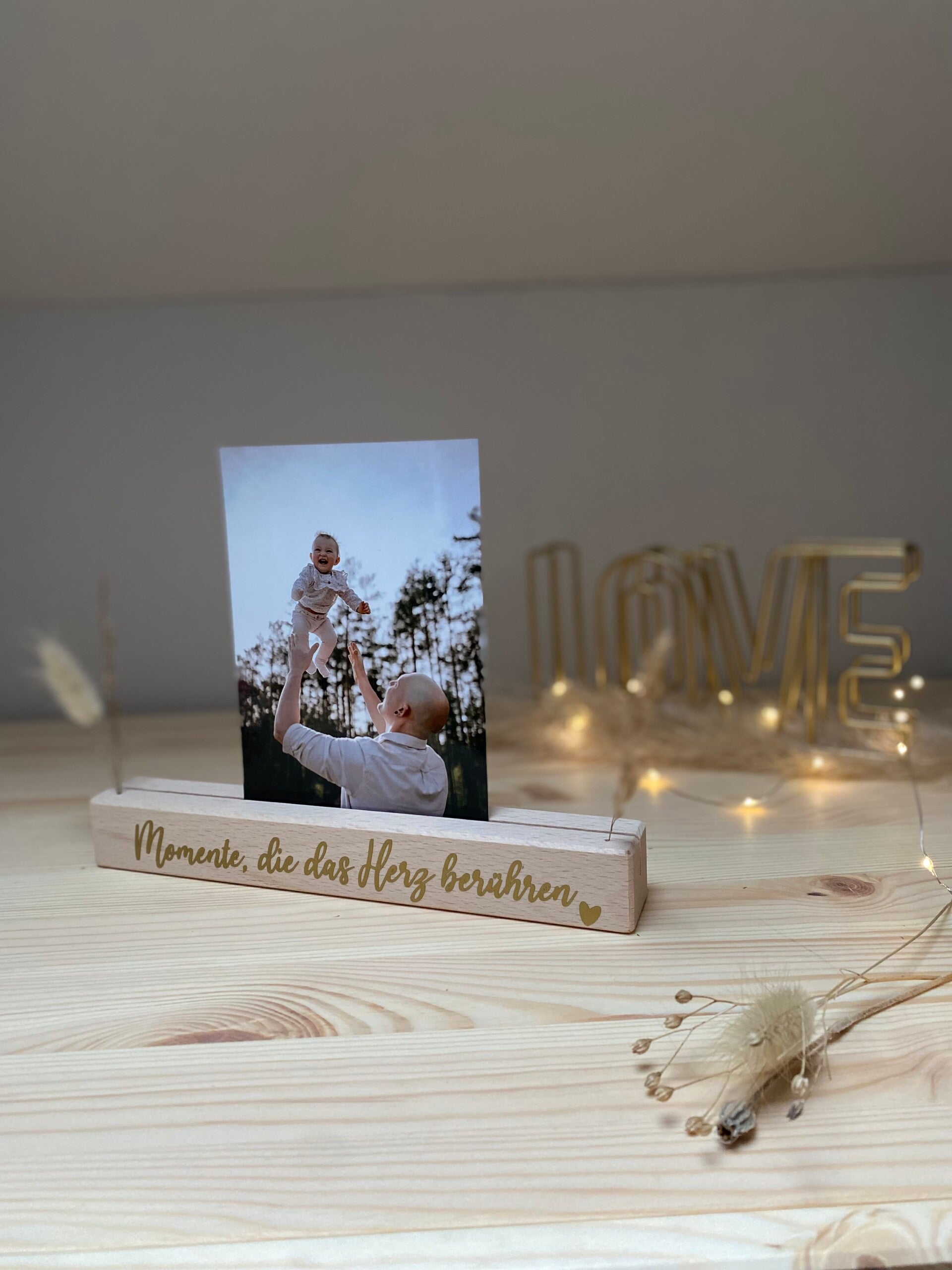 Bilderhalter / Kartenhalter „Momente die das Herz berühren“