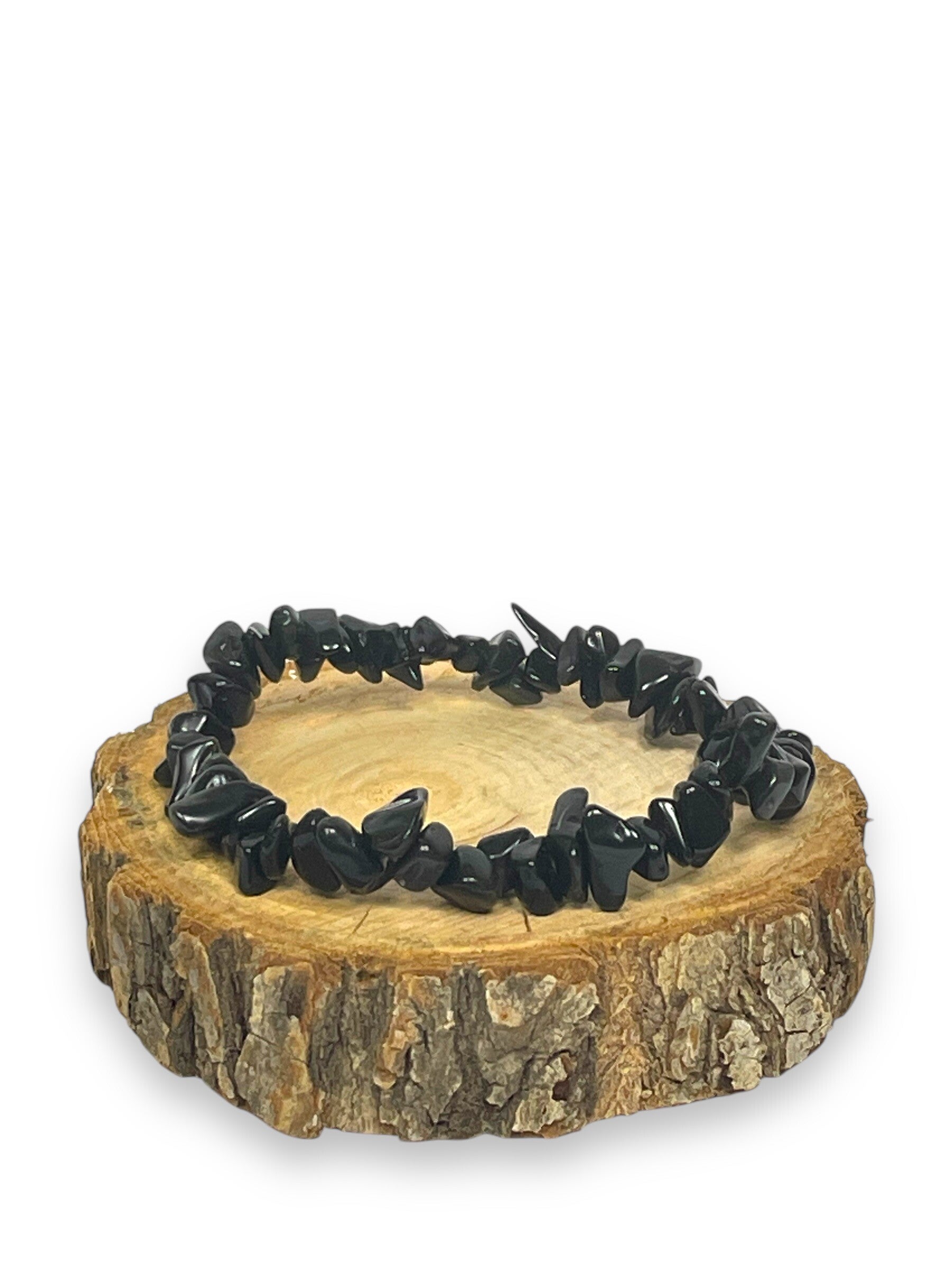 Zwarte obsidiaan splitsteen armband