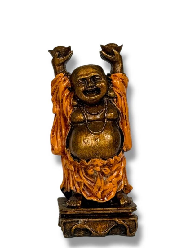 Pu-Tai met twee goudklompjes en mala kralenketting