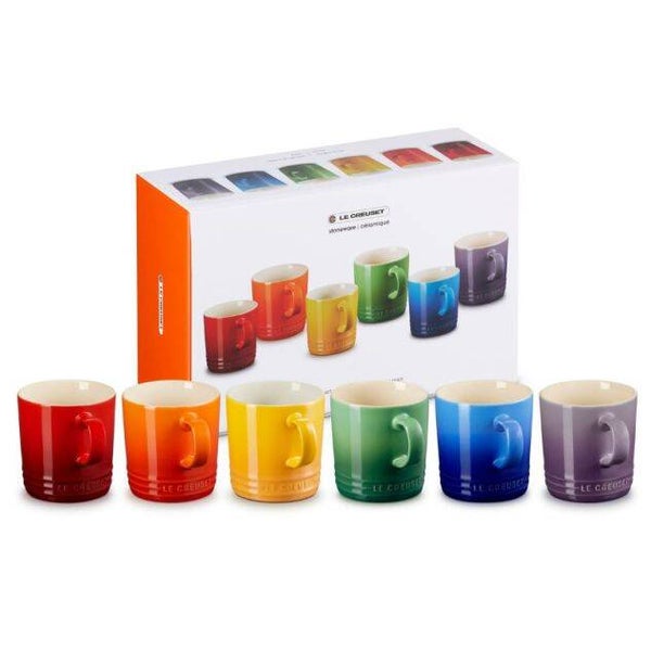 Le Creuset Mokken Regenboog 350 ml Set Van 6 Stuks       ( Ook andere kleuren apart te koop )