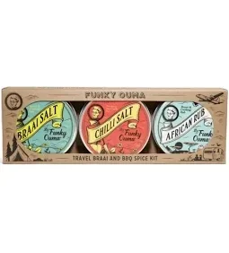Funky Ouma Braai en BBQ kruiden reis set 3 smaken   -   235g