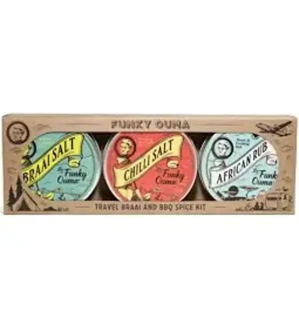 Funky Ouma Braai en BBQ kruiden reis set 3 smaken   -   235g