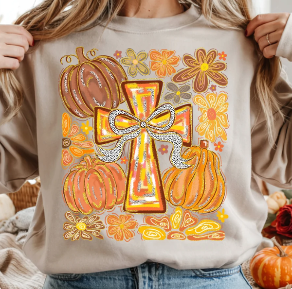 Seasonal Cross & Pumpkin