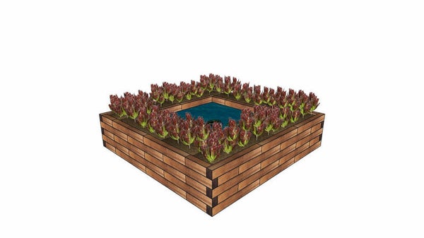 Teich/Pflanzengefäß Holzbaustein (P1)