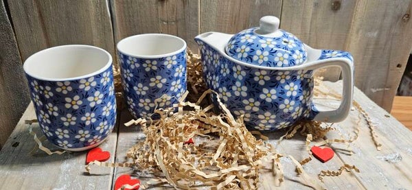 Thee servies (madelief blauw)
