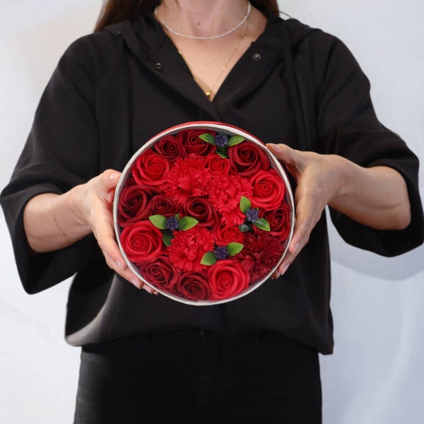 Zeepbloemen boeket - Klassieke Rode Rozen