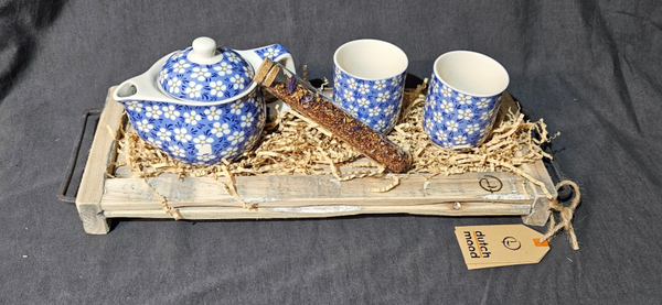 Luxe thee set "Madelief Blauw"