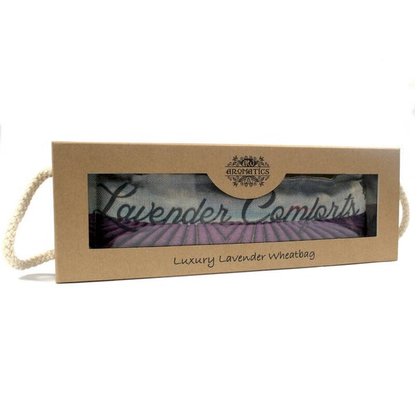 Luxe Katoenen Tarwe Nekkussen in Cadeau Verpakking - Lavendel - Lavendelveld Print
