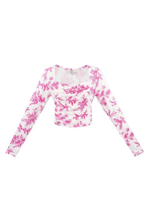 Longsleeves vlinder top roze