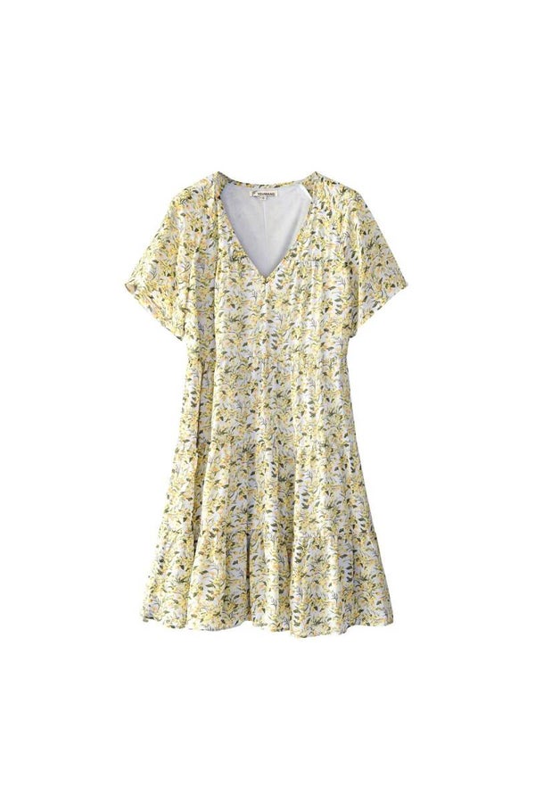 Zomerse bloemen jurkje geel