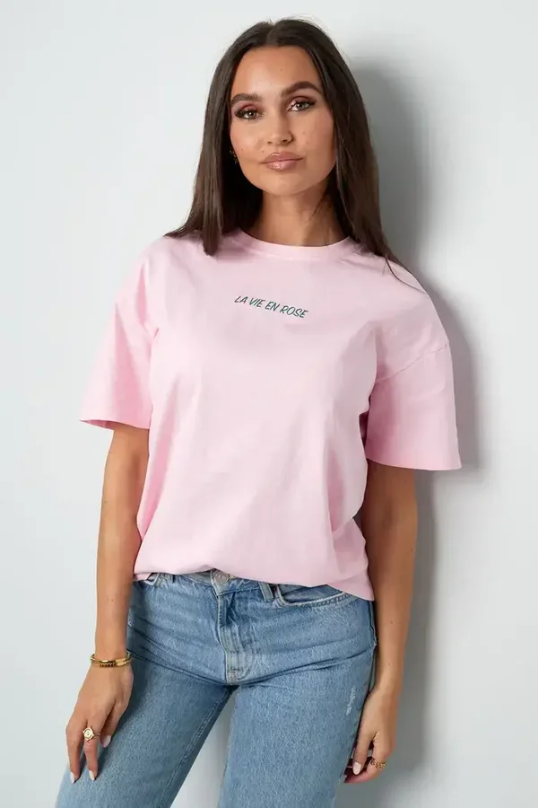 T-shirt la vie en rose - roze