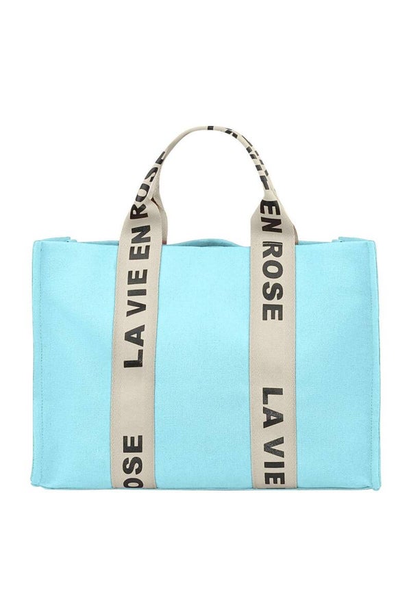 Zeeblauwe shopper la vie en rose