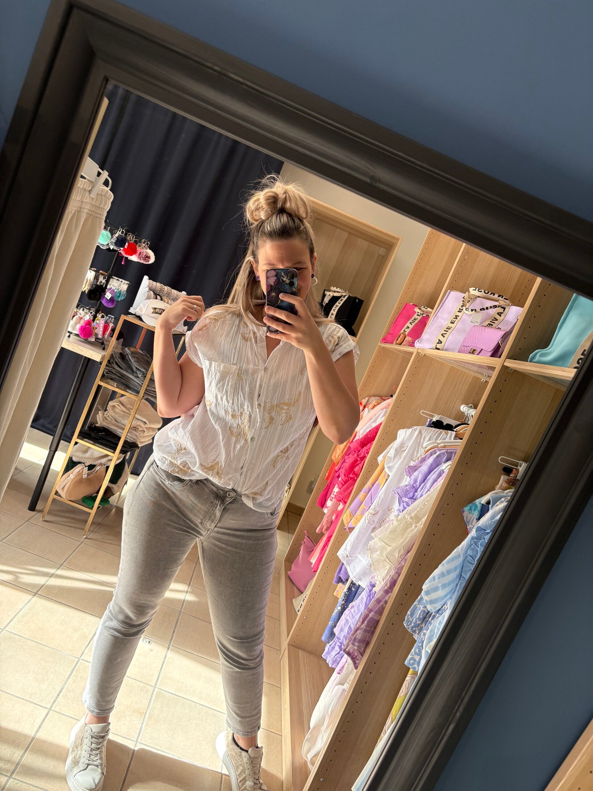 Ibiza vibes Blouse wit / beige