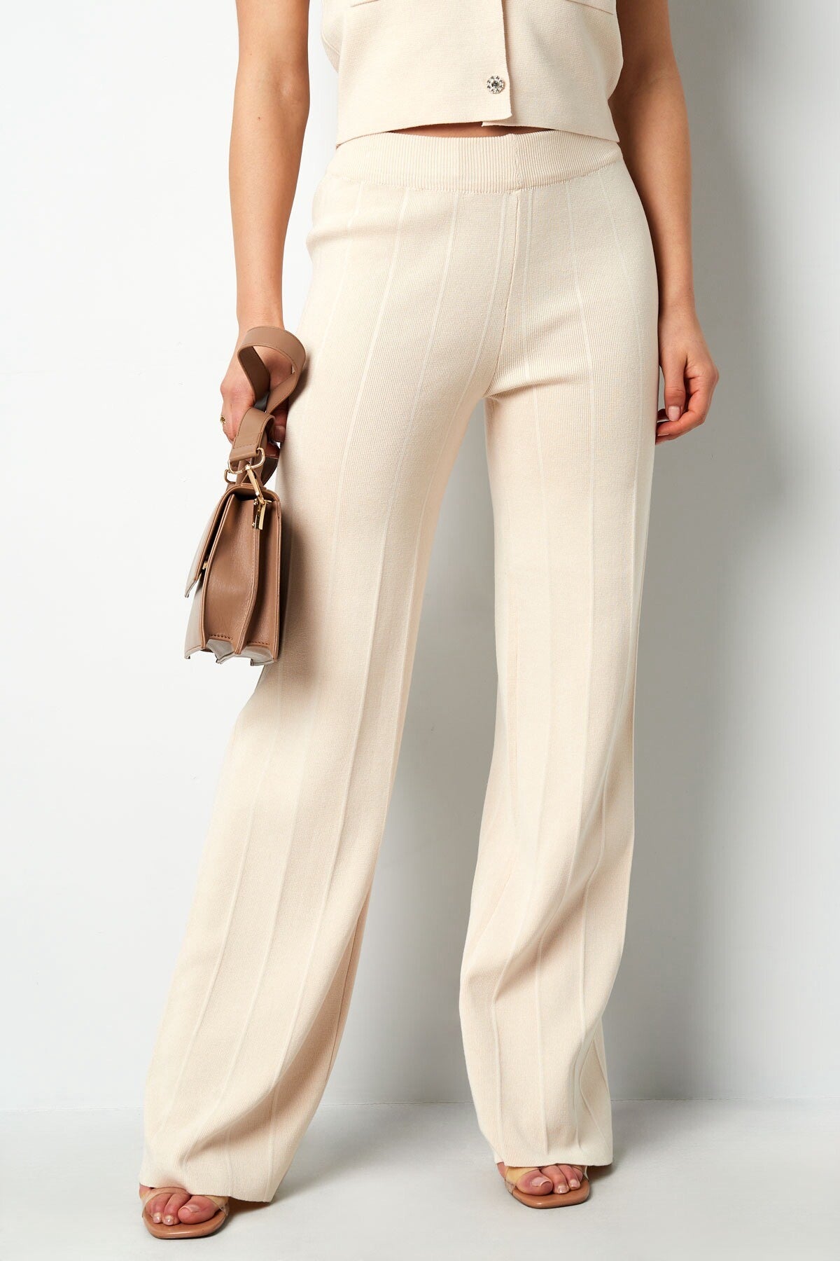 comfy knitted pants beige
