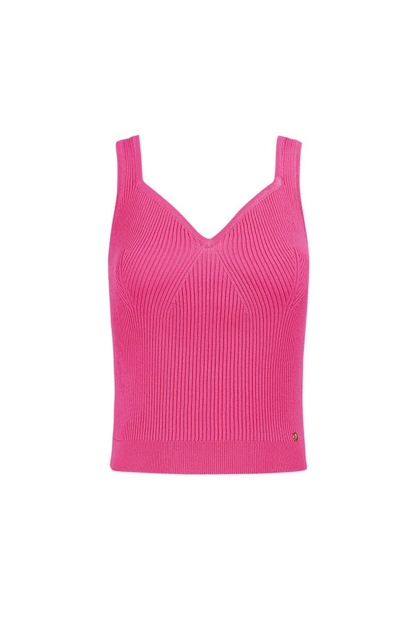 gebreide basic top roze