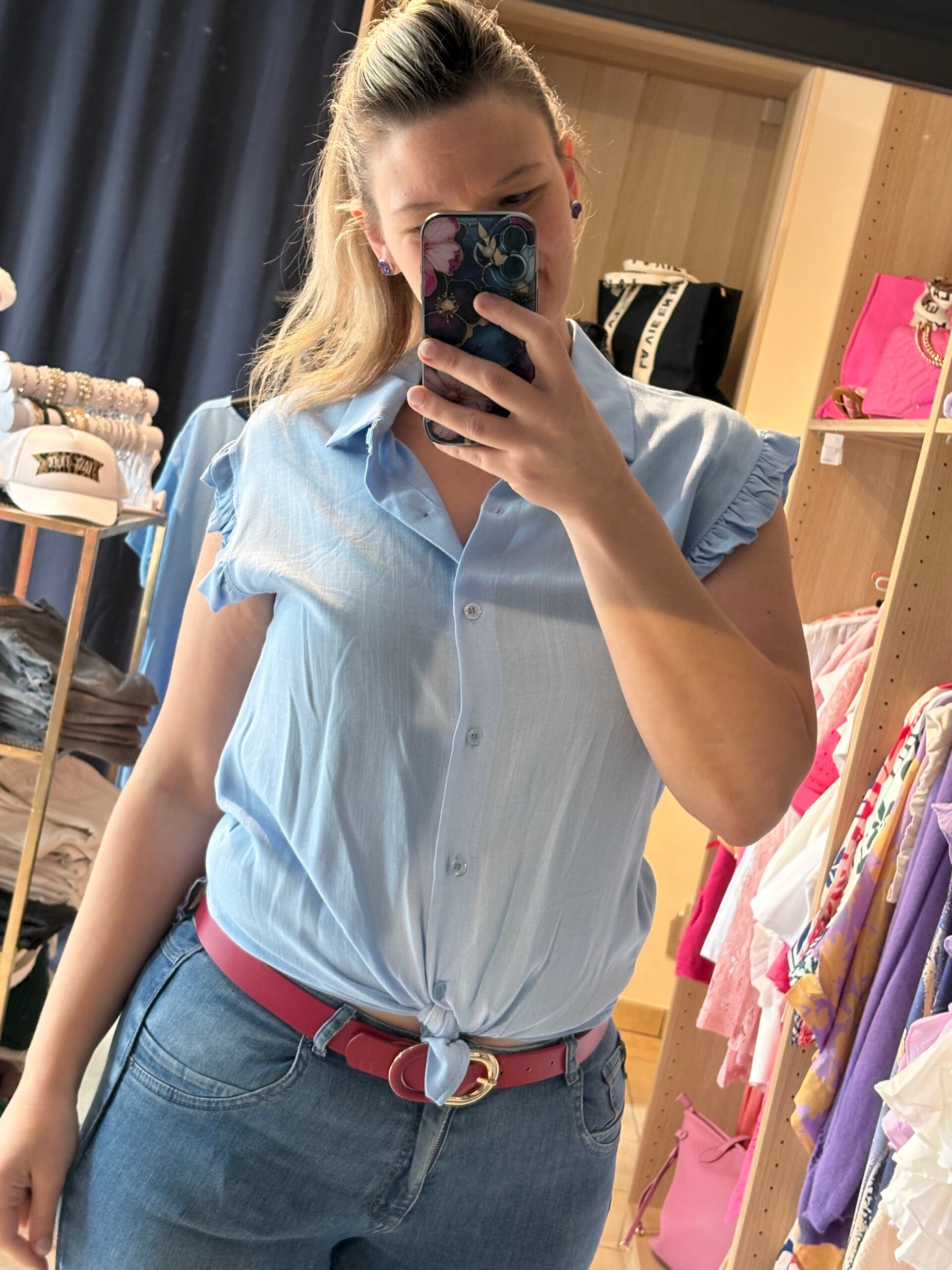 trendy lady light blue one size