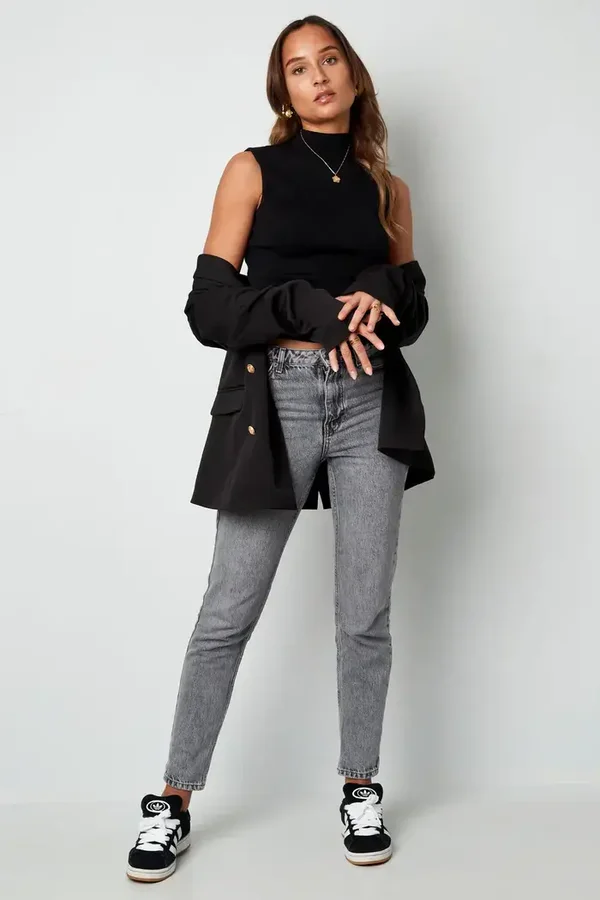 Mouwloze top met lage kol