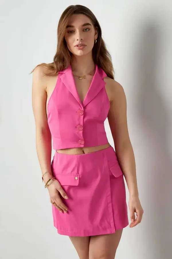 Pastel haltertop fuchsia