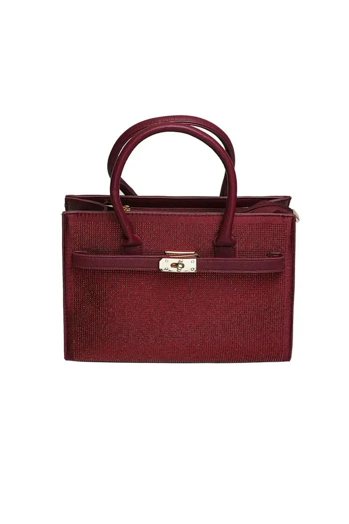 handtas slot strass wijnrood