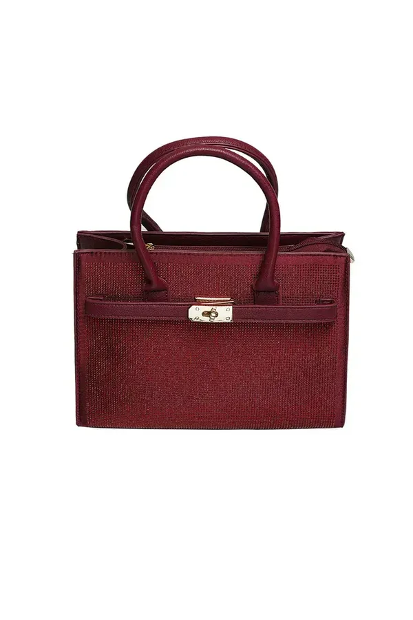 handtas slot strass wijnrood
