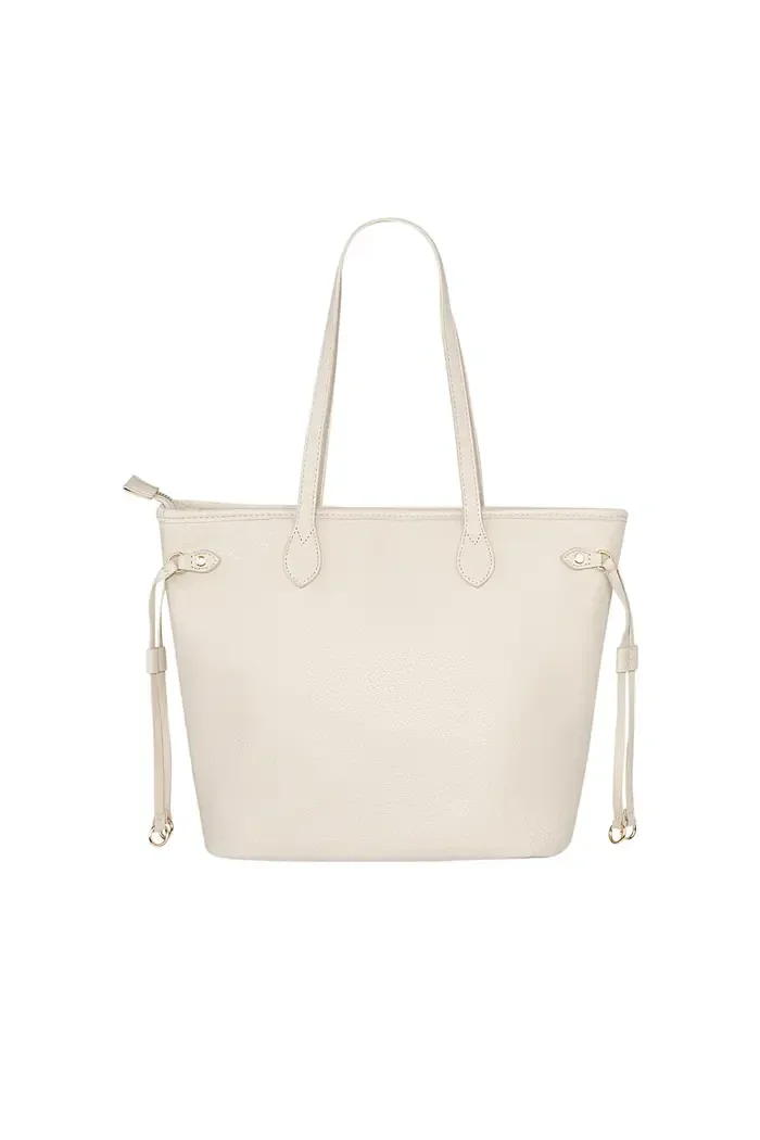 handtas met bandjes gebroken-wit