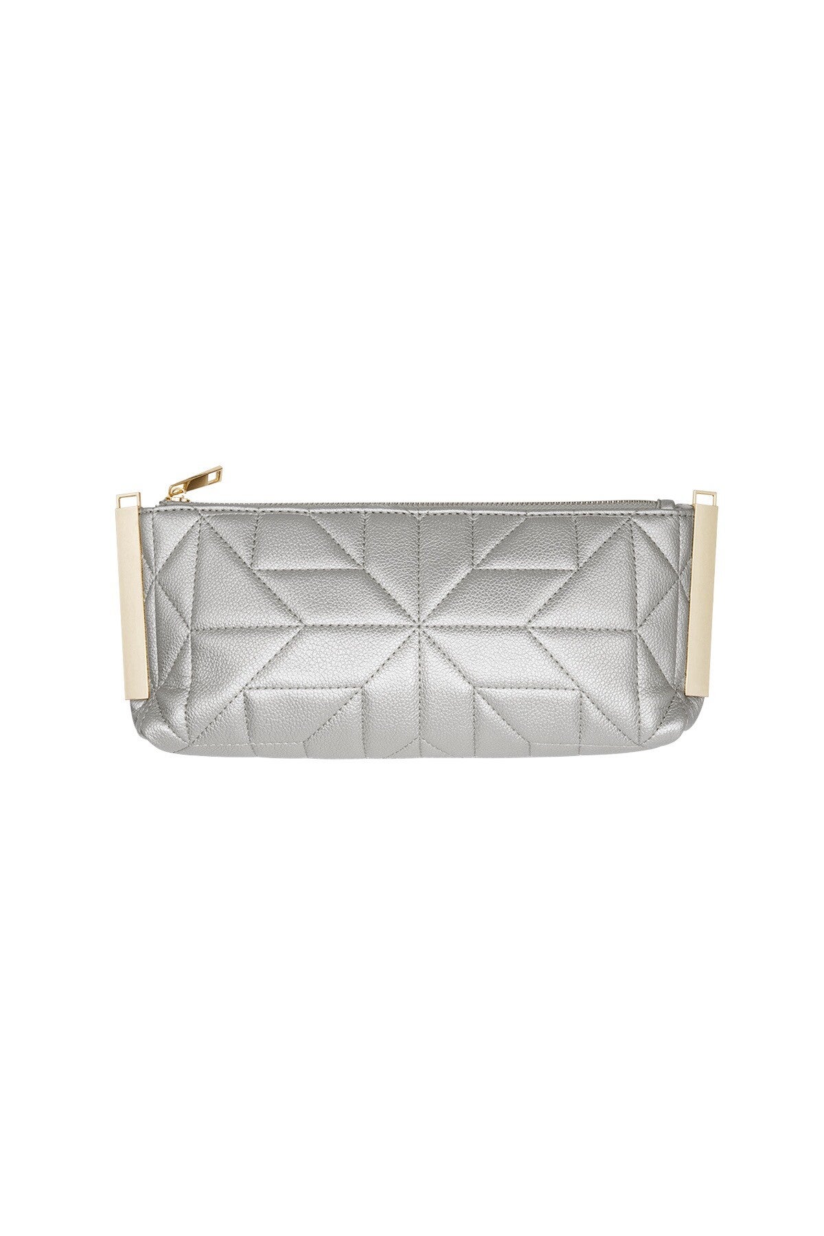 Clutch silver (maar met extra lange strap)