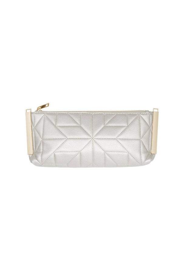 Clutch mat zilver ( met lange strap