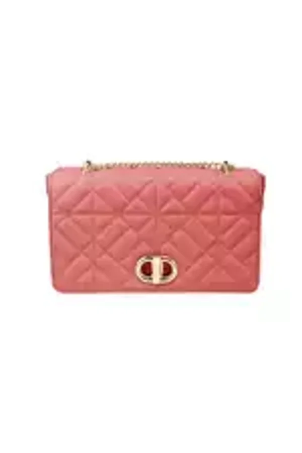 7018 Tas met stiksels en gouden detail Koraal