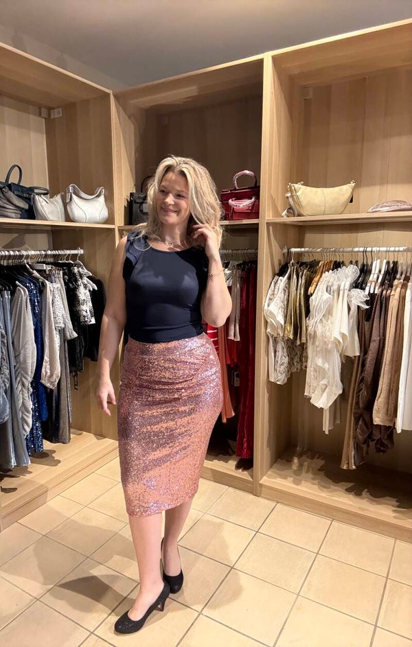 Roze glitter rok
