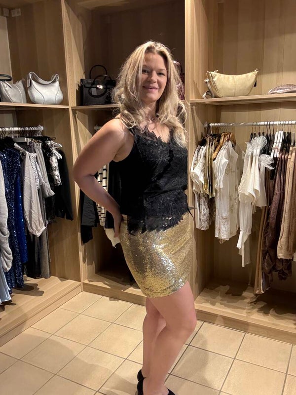 Glitter rokje gold kort