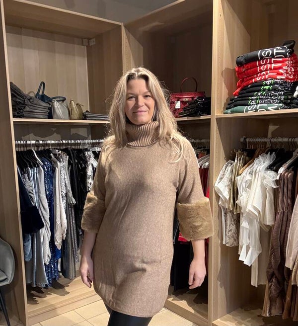 Tu knitted jurk bruin