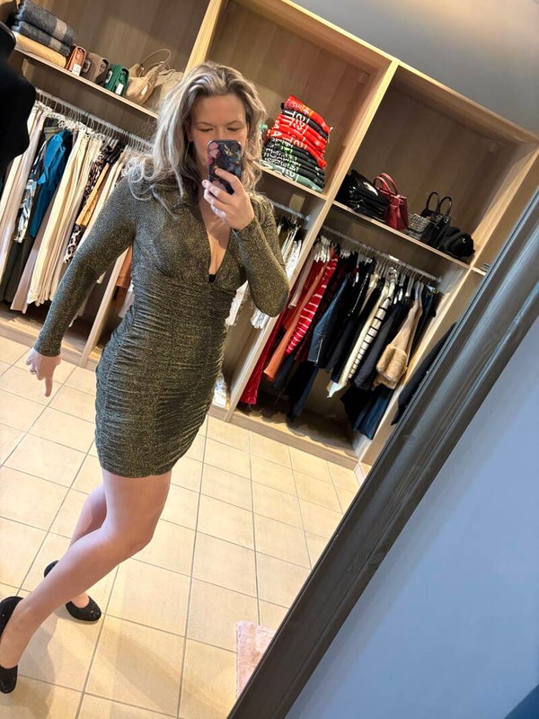 golde dress met lange mouwen