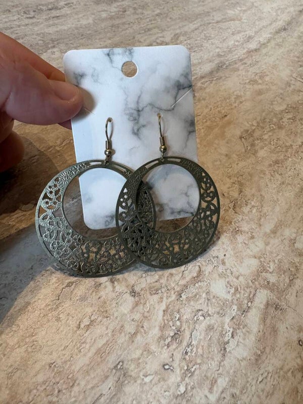 Ronde oorbel afhanger