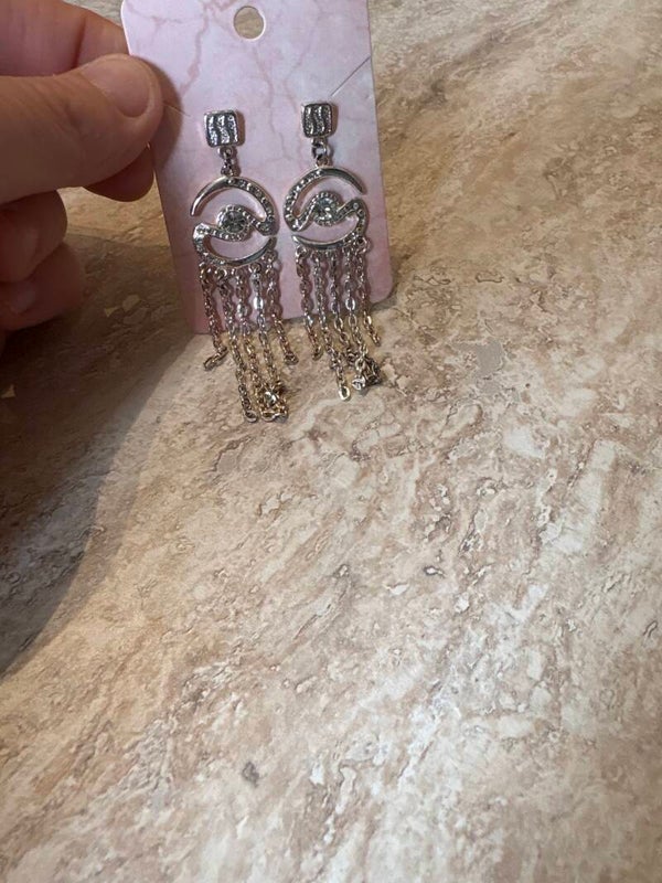 Lange afhngdende oorbel strass