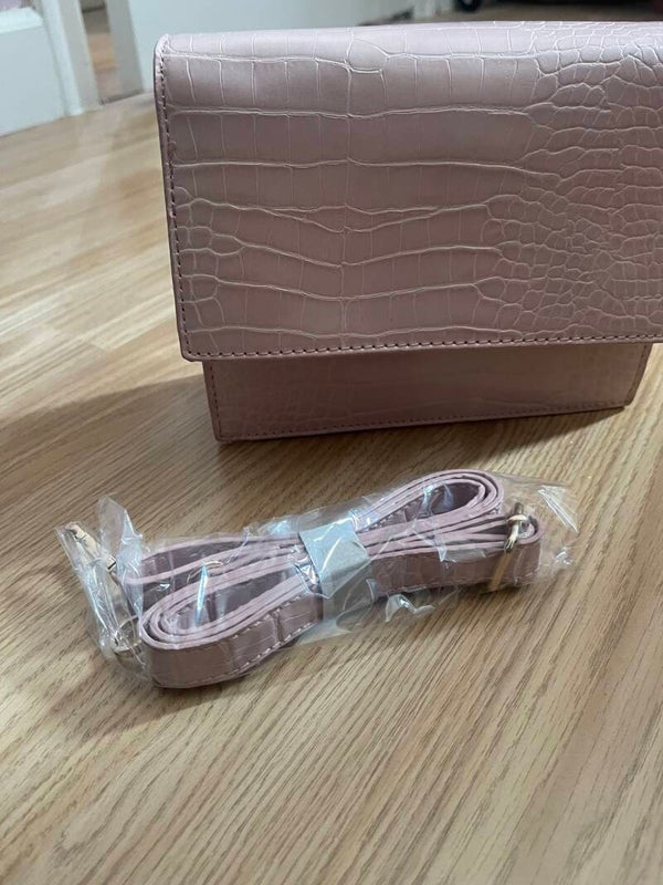 Pink croco handbag