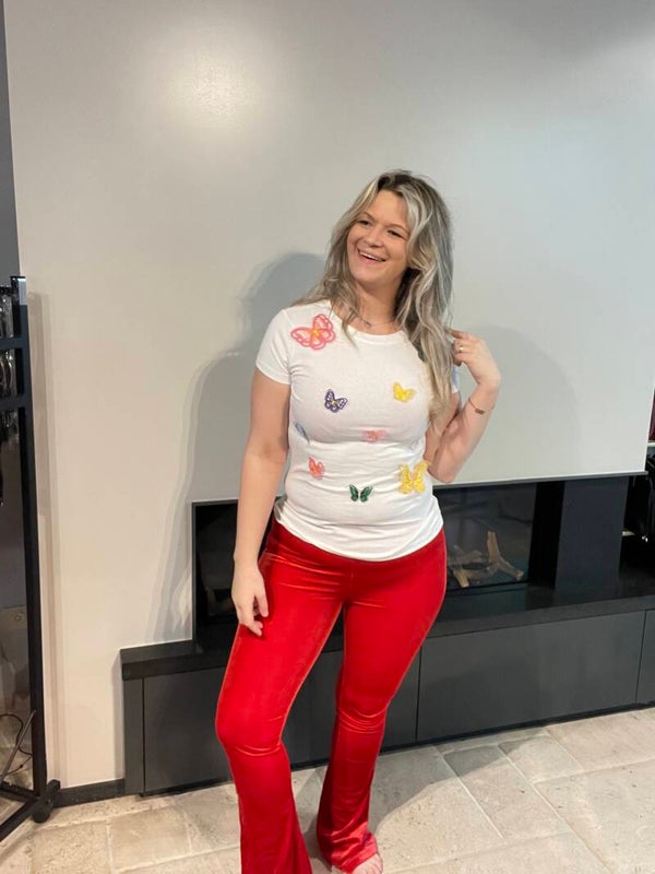 Flair Broek velours rood