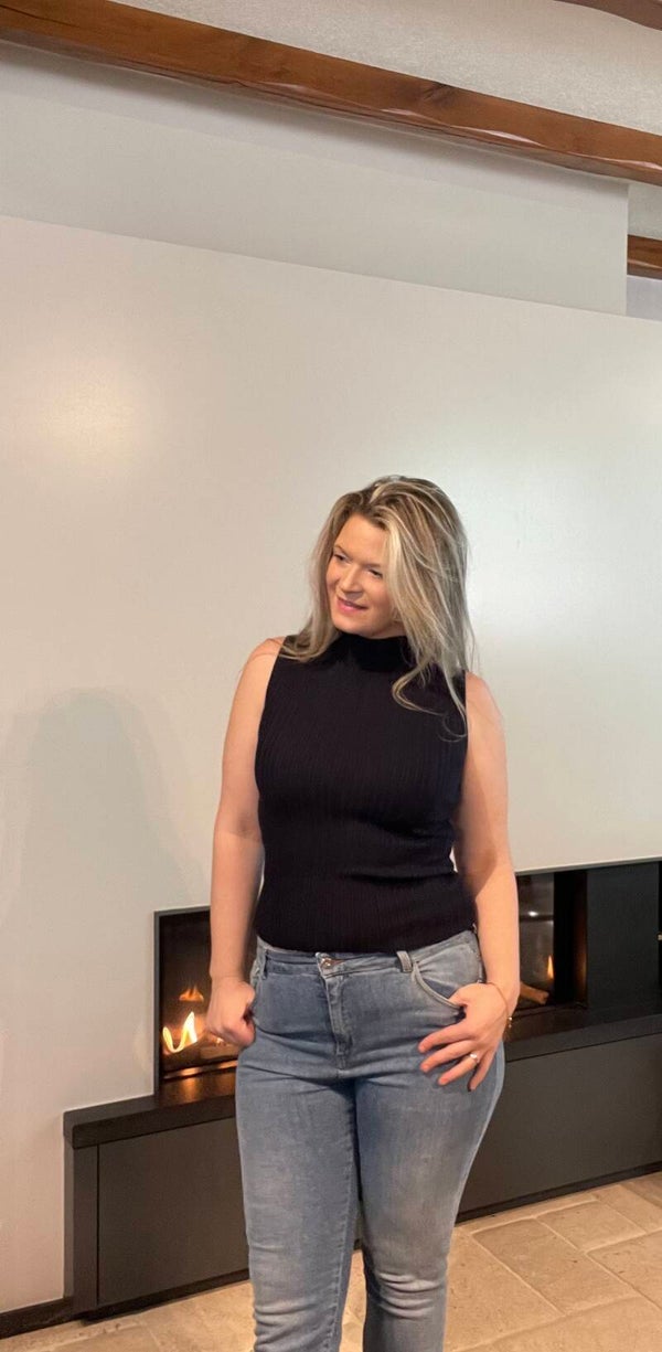 Tu mouwloze top donkerblauw