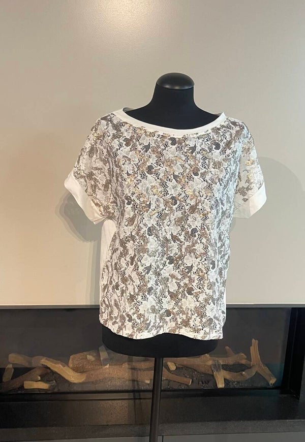 Stunt tu top gouden kant