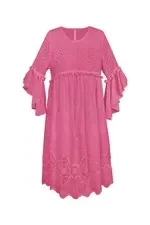 katoene jurk roze