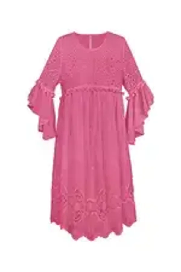 katoene jurk roze