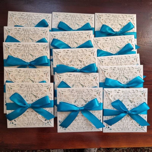 Ivory Shimmer 4 fold invitation