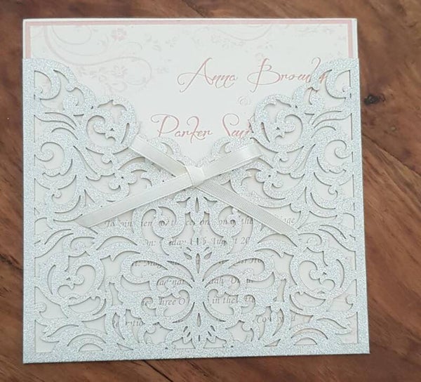 Light grey simmer pocket invitation