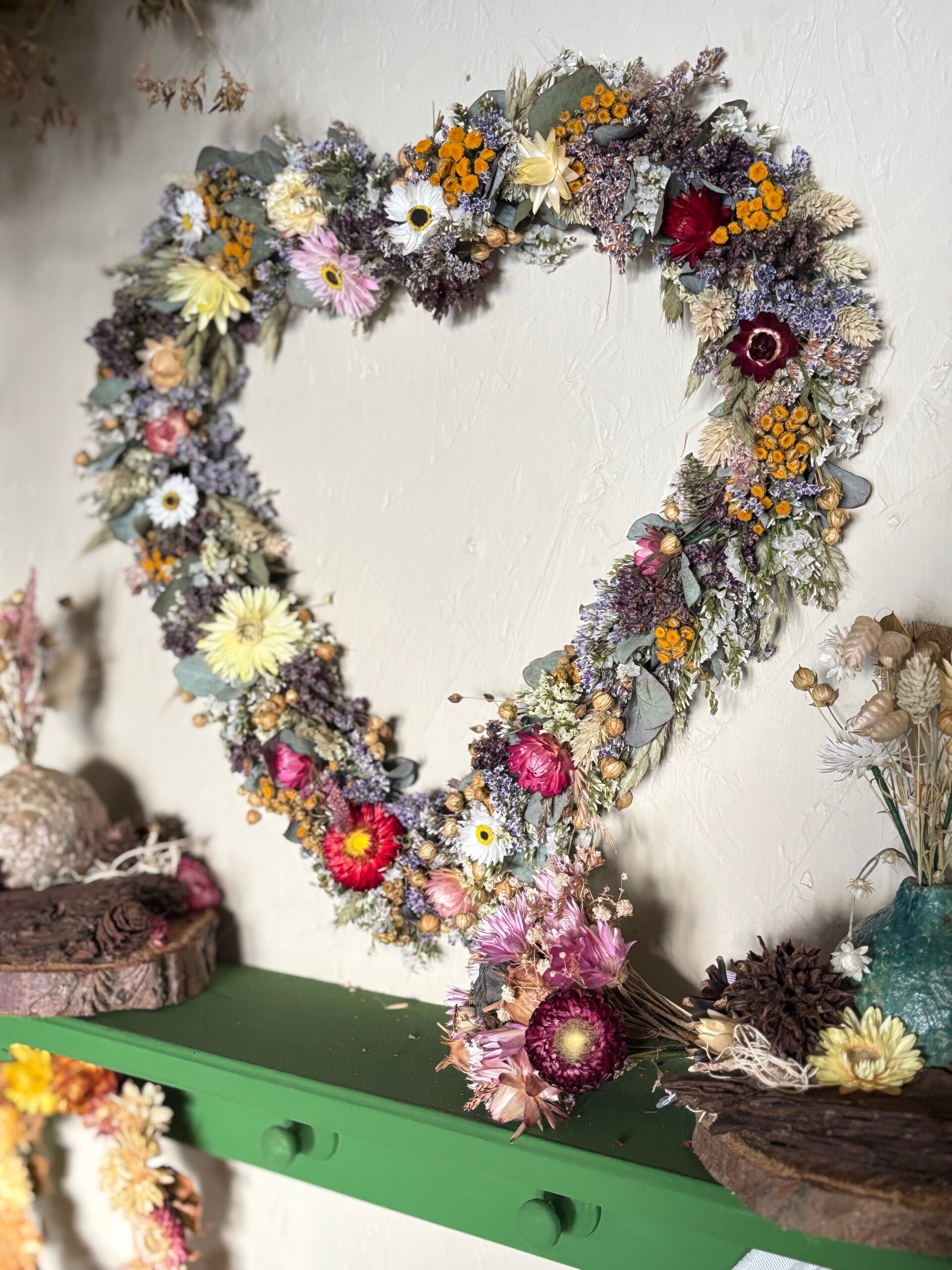 Hart vol droogbloemen