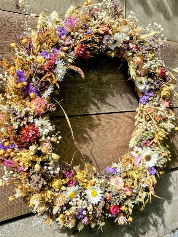 Droogbloemen krans naturel
