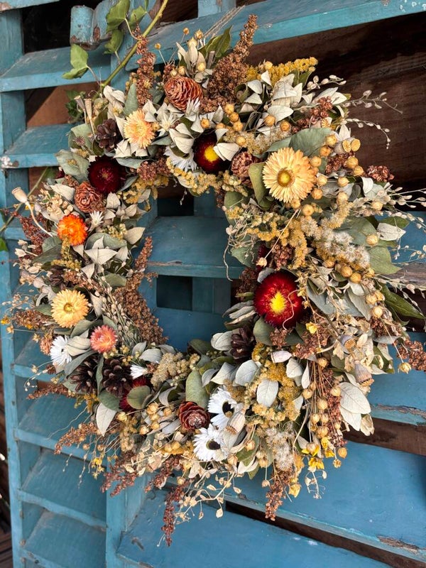 Droogbloemen krans herfst