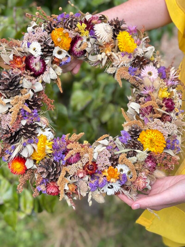 Droogbloemen krans