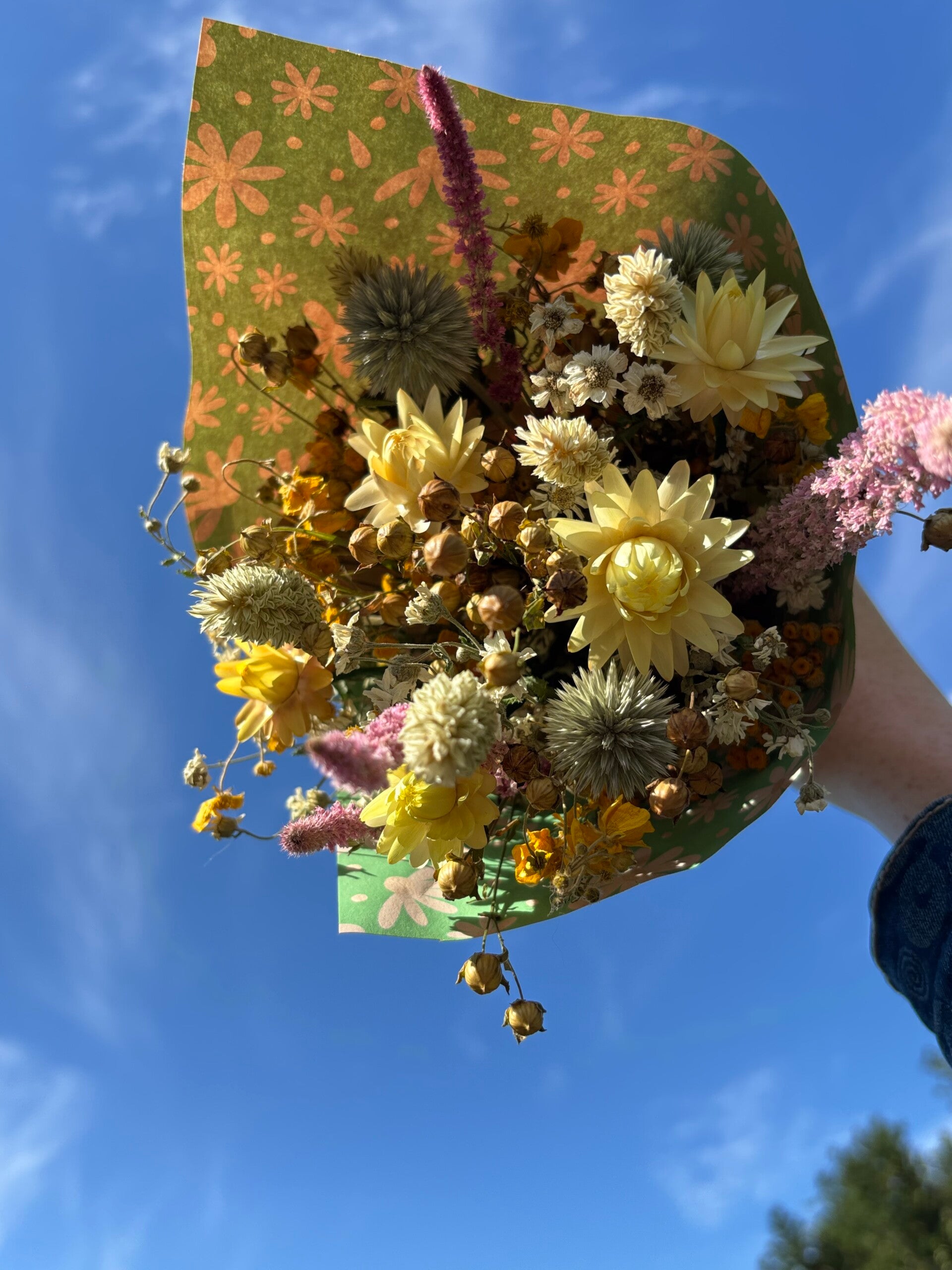 Droogbloemen boeket pastel